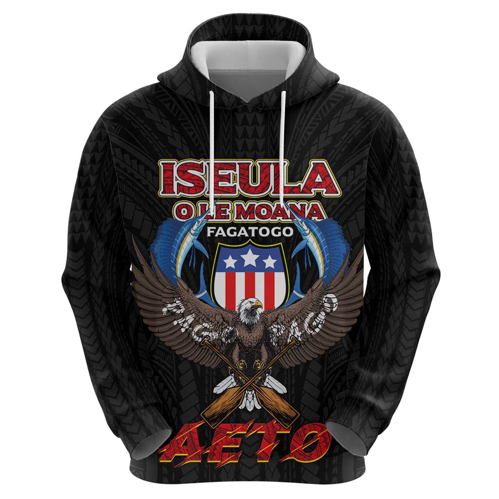 American Samoa Fautasi Hoodie Pago Pago Aeto and Iseula o le Moana of Fagatogo Black Color LT03 - Polynesian Pride