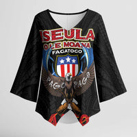 American Samoa Fautasi Kimono Sleeve Blouse Pago Pago Aeto and Iseula o le Moana of Fagatogo Black Color LT03 Female Black - Polynesian Pride