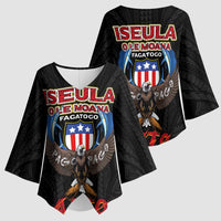 American Samoa Fautasi Kimono Sleeve Blouse Pago Pago Aeto and Iseula o le Moana of Fagatogo Black Color LT03 - Polynesian Pride