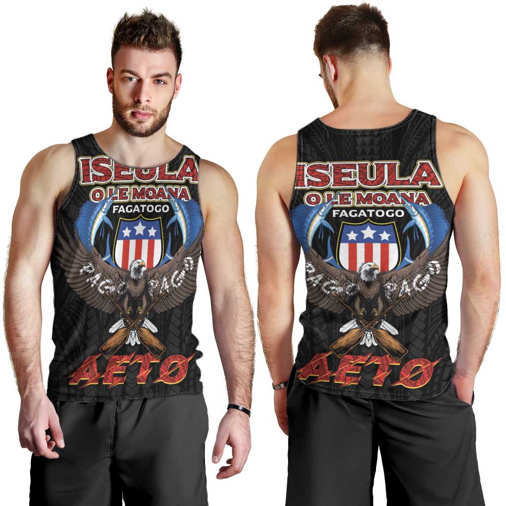 American Samoa Fautasi Men Tank Top Pago Pago Aeto and Iseula o le Moana of Fagatogo Black Color LT03 - Polynesian Pride