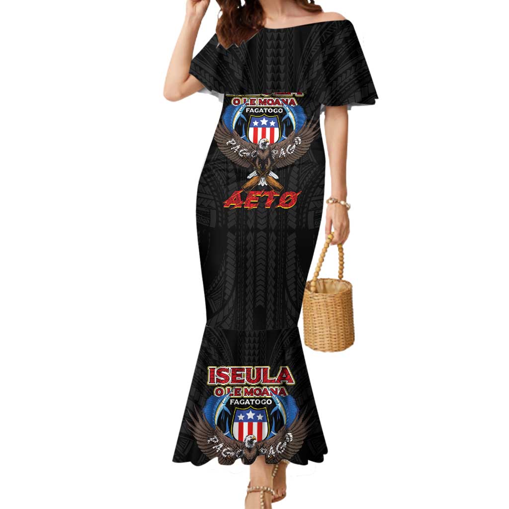 American Samoa Fautasi Mermaid Dress Pago Pago Aeto and Iseula o le Moana of Fagatogo Black Color LT03 Women Black - Polynesian Pride