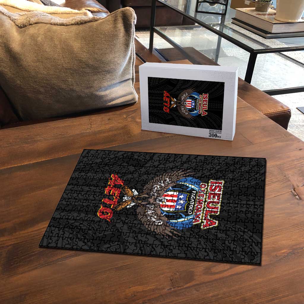 American Samoa Fautasi Puzzle Pago Pago Aeto and Iseula o le Moana of Fagatogo Black Color LT03 - Polynesian Pride
