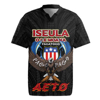 American Samoa Fautasi Rugby Jersey Pago Pago Aeto and Iseula o le Moana of Fagatogo Black Color LT03 Black - Polynesian Pride