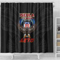 American Samoa Fautasi Shower Curtain Pago Pago Aeto and Iseula o le Moana of Fagatogo Black Color LT03 - Polynesian Pride
