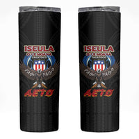 American Samoa Fautasi Skinny Tumbler Pago Pago Aeto and Iseula o le Moana of Fagatogo Black Color LT03 Black - Polynesian Pride