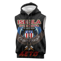 American Samoa Fautasi Sleeveless Zip Hoodie Pago Pago Aeto and Iseula o le Moana of Fagatogo Black Color LT03 Black - Polynesian Pride
