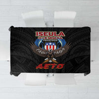 American Samoa Fautasi Tablecloth Pago Pago Aeto and Iseula o le Moana of Fagatogo Black Color LT03 Black - Polynesian Pride