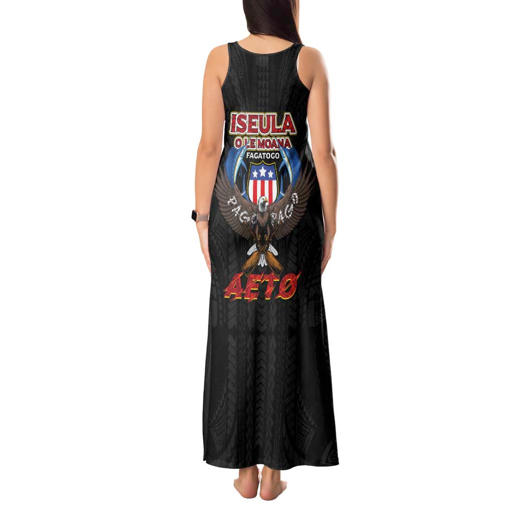 American Samoa Fautasi Tank Maxi Dress Pago Pago Aeto and Iseula o le Moana of Fagatogo Black Color LT03 - Polynesian Pride