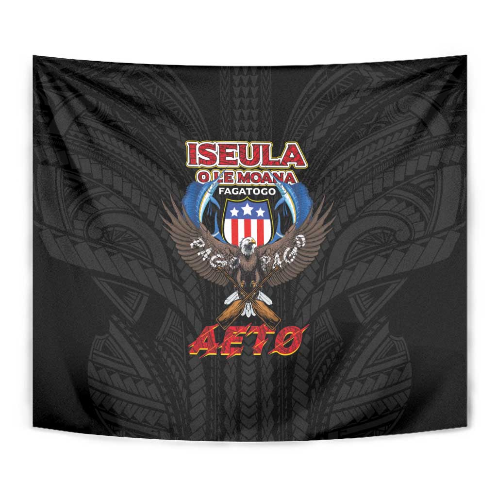 American Samoa Fautasi Tapestry Pago Pago Aeto and Iseula o le Moana of Fagatogo Black Color LT03 - Polynesian Pride