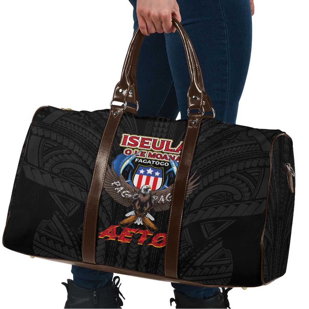 American Samoa Fautasi Travel Bag Pago Pago Aeto and Iseula o le Moana of Fagatogo Black Color LT03 - Polynesian Pride