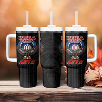 American Samoa Fautasi Tumbler With Handle Pago Pago Aeto and Iseula o le Moana of Fagatogo Black Color LT03 - Polynesian Pride