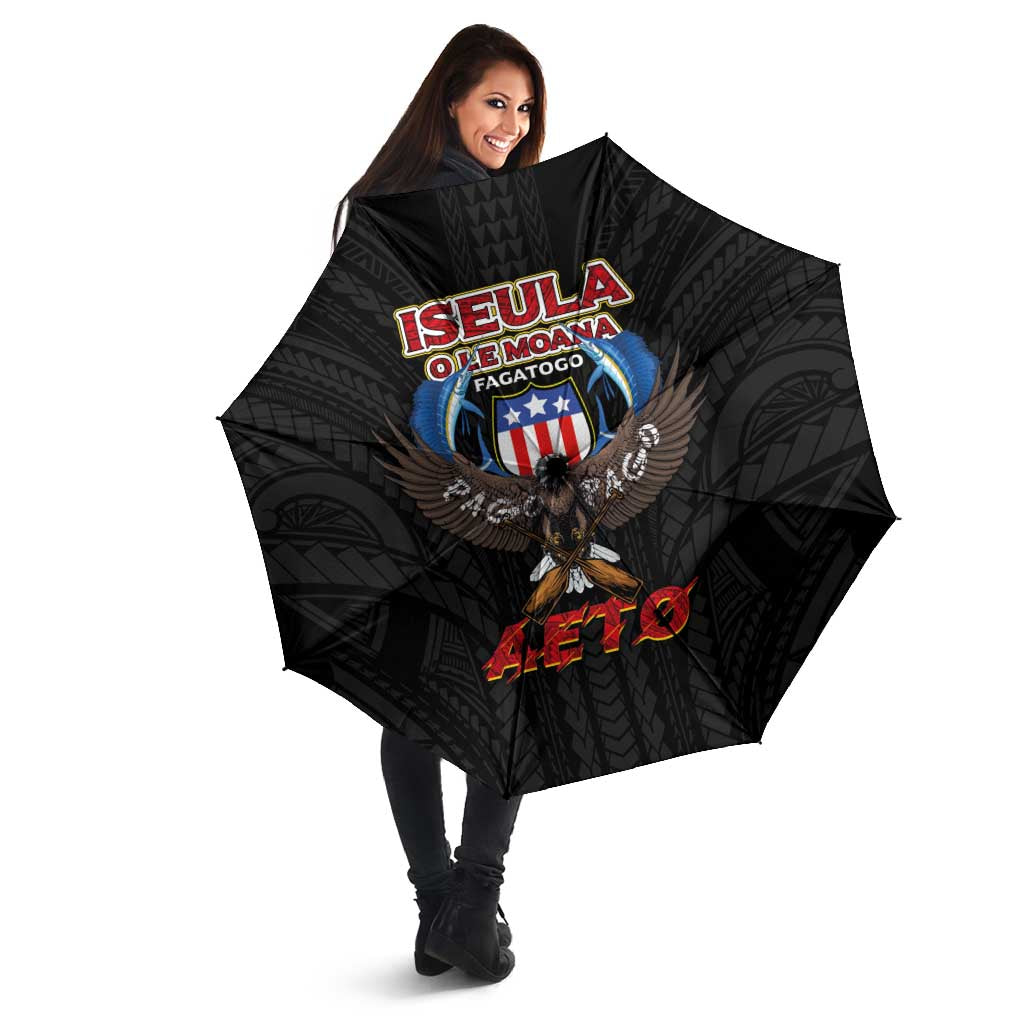 American Samoa Fautasi Umbrella Pago Pago Aeto and Iseula o le Moana of Fagatogo Black Color LT03 - Polynesian Pride