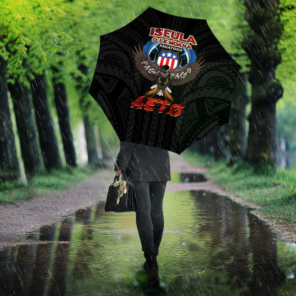 American Samoa Fautasi Umbrella Pago Pago Aeto and Iseula o le Moana of Fagatogo Black Color LT03 - Polynesian Pride