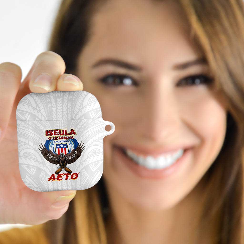 American Samoa Fautasi AirPods Case Pago Pago Aeto and Iseula o le Moana of Fagatogo White Color LT03 White - Polynesian Pride