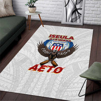 American Samoa Fautasi Area Rug Pago Pago Aeto and Iseula o le Moana of Fagatogo White Color LT03 White - Polynesian Pride
