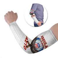 American Samoa Fautasi Arm Sleeves Pago Pago Aeto and Iseula o le Moana of Fagatogo White Color LT03 Set of 2 White - Polynesian Pride