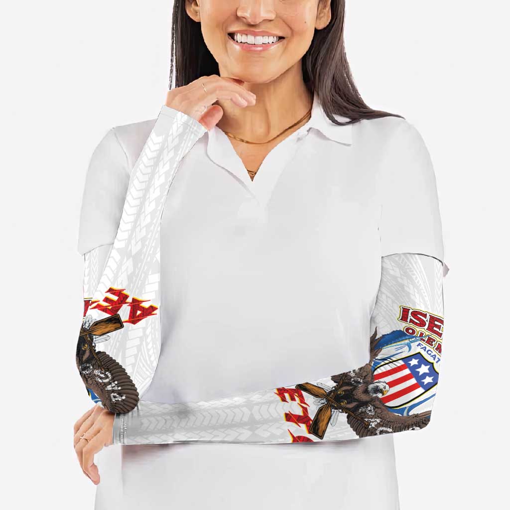 American Samoa Fautasi Arm Sleeves Pago Pago Aeto and Iseula o le Moana of Fagatogo White Color LT03 - Polynesian Pride