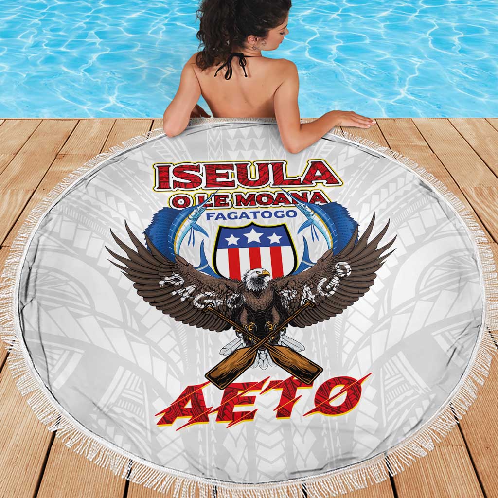 American Samoa Fautasi Beach Blanket Pago Pago Aeto and Iseula o le Moana of Fagatogo White Color LT03 - Polynesian Pride
