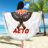 American Samoa Fautasi Beach Blanket Pago Pago Aeto and Iseula o le Moana of Fagatogo White Color LT03 - Polynesian Pride