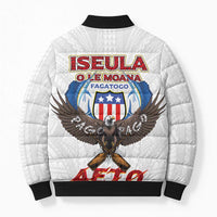 American Samoa Fautasi Bomber Puffer Jacket Pago Pago Aeto and Iseula o le Moana of Fagatogo White Color LT03 - Polynesian Pride