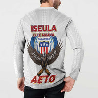 American Samoa Fautasi Button Sweatshirt Pago Pago Aeto and Iseula o le Moana of Fagatogo White Color LT03 - Polynesian Pride