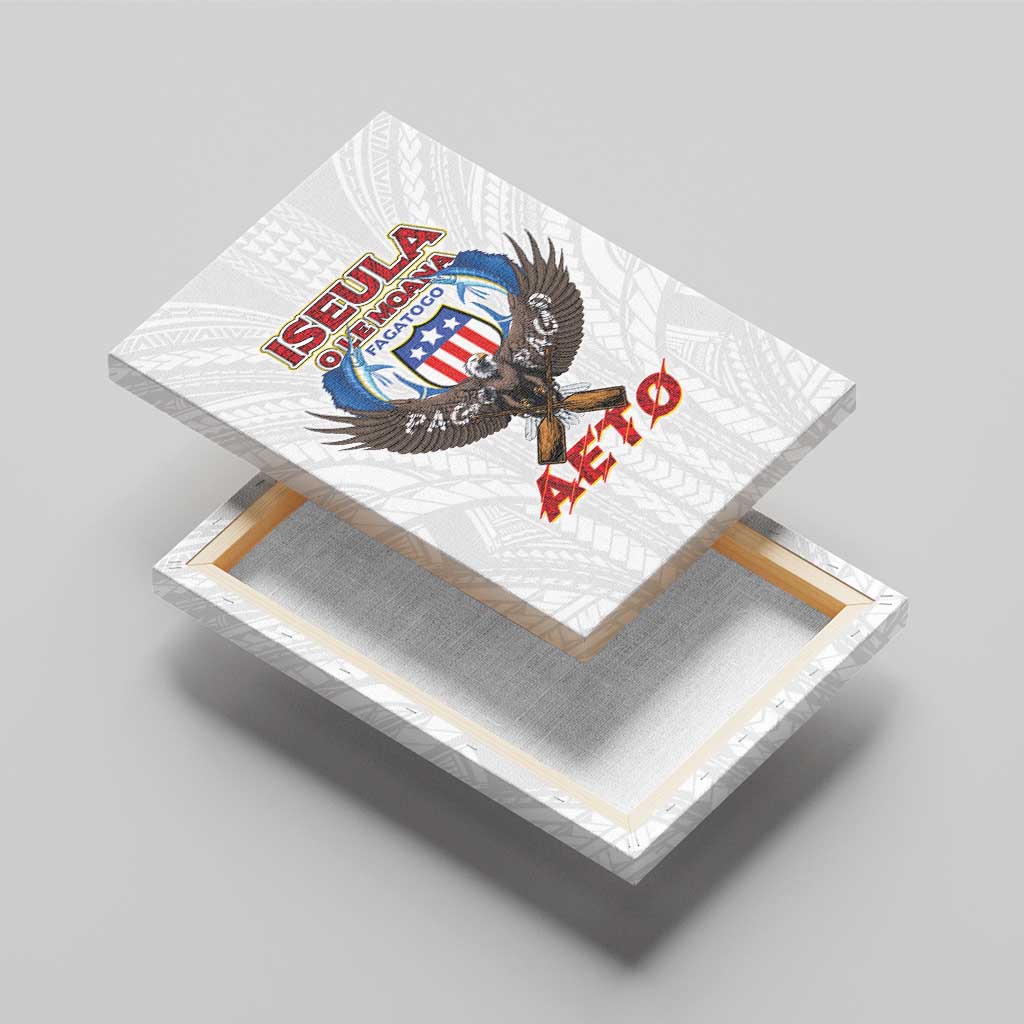 American Samoa Fautasi Canvas Wall Art Pago Pago Aeto and Iseula o le Moana of Fagatogo White Color LT03 - Polynesian Pride