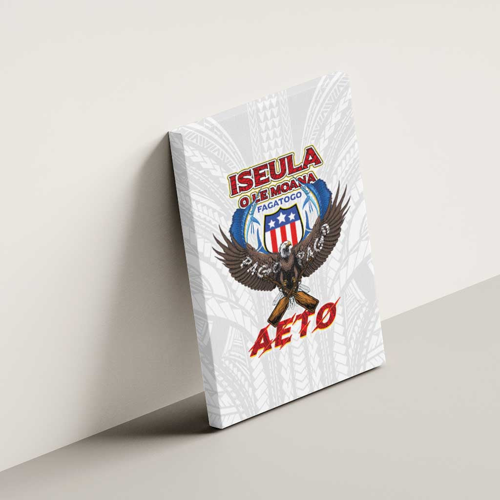 American Samoa Fautasi Canvas Wall Art Pago Pago Aeto and Iseula o le Moana of Fagatogo White Color LT03 - Polynesian Pride
