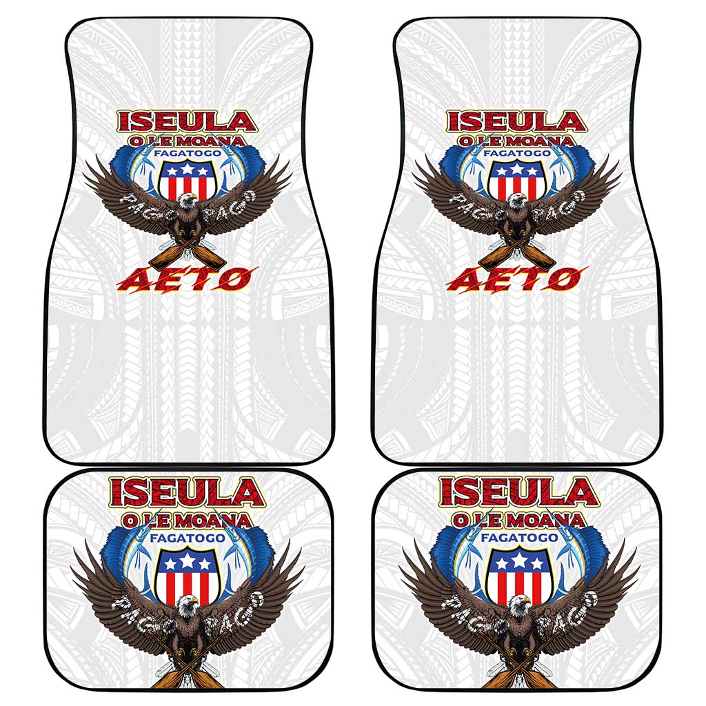 American Samoa Fautasi Car Mats Pago Pago Aeto and Iseula o le Moana of Fagatogo White Color LT03 - Polynesian Pride