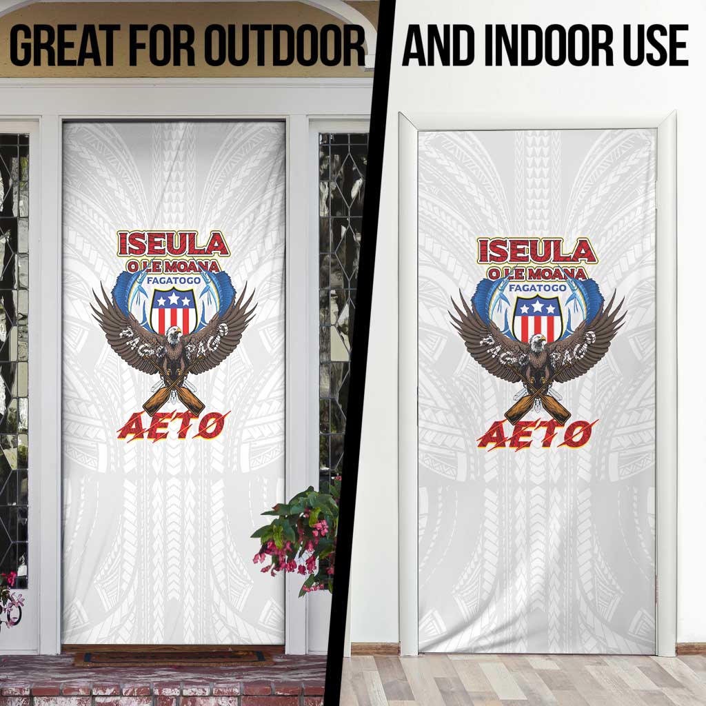 American Samoa Fautasi Door Cover Pago Pago Aeto and Iseula o le Moana of Fagatogo White Color LT03 - Polynesian Pride