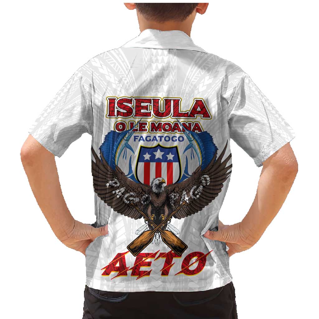 American Samoa Fautasi Family Matching Mermaid Dress and Hawaiian Shirt Pago Pago Aeto and Iseula o le Moana of Fagatogo White Color LT03 - Polynesian Pride