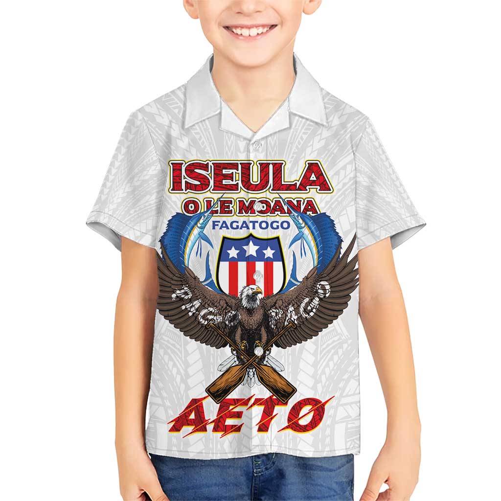American Samoa Fautasi Hawaiian Shirt Pago Pago Aeto and Iseula o le Moana of Fagatogo White Color LT03 - Polynesian Pride
