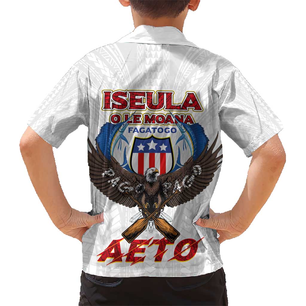 American Samoa Fautasi Hawaiian Shirt Pago Pago Aeto and Iseula o le Moana of Fagatogo White Color LT03 - Polynesian Pride
