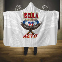 American Samoa Fautasi Hooded Blanket Pago Pago Aeto and Iseula o le Moana of Fagatogo White Color LT03 - Polynesian Pride