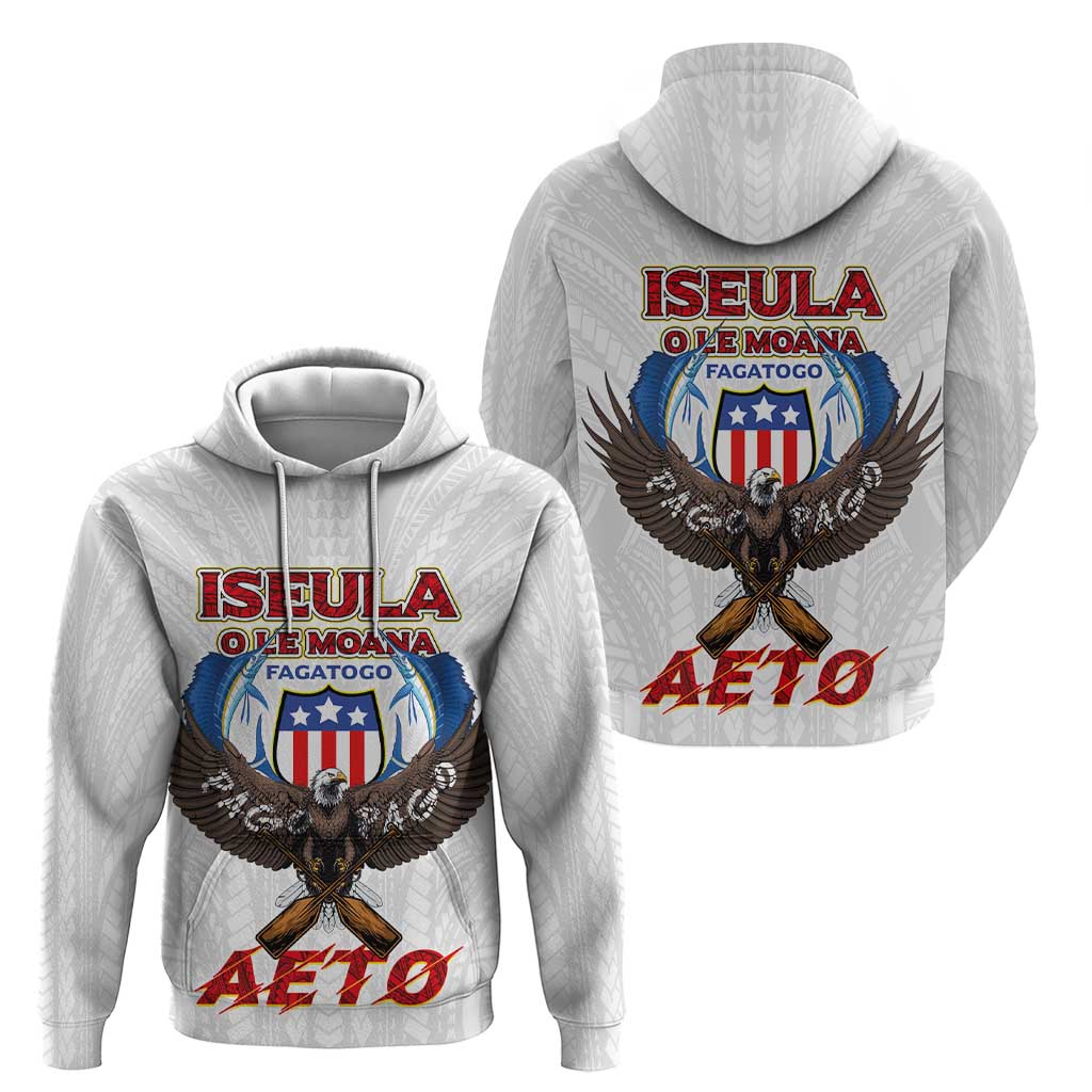 American Samoa Fautasi Hoodie Pago Pago Aeto and Iseula o le Moana of Fagatogo White Color LT03 - Polynesian Pride