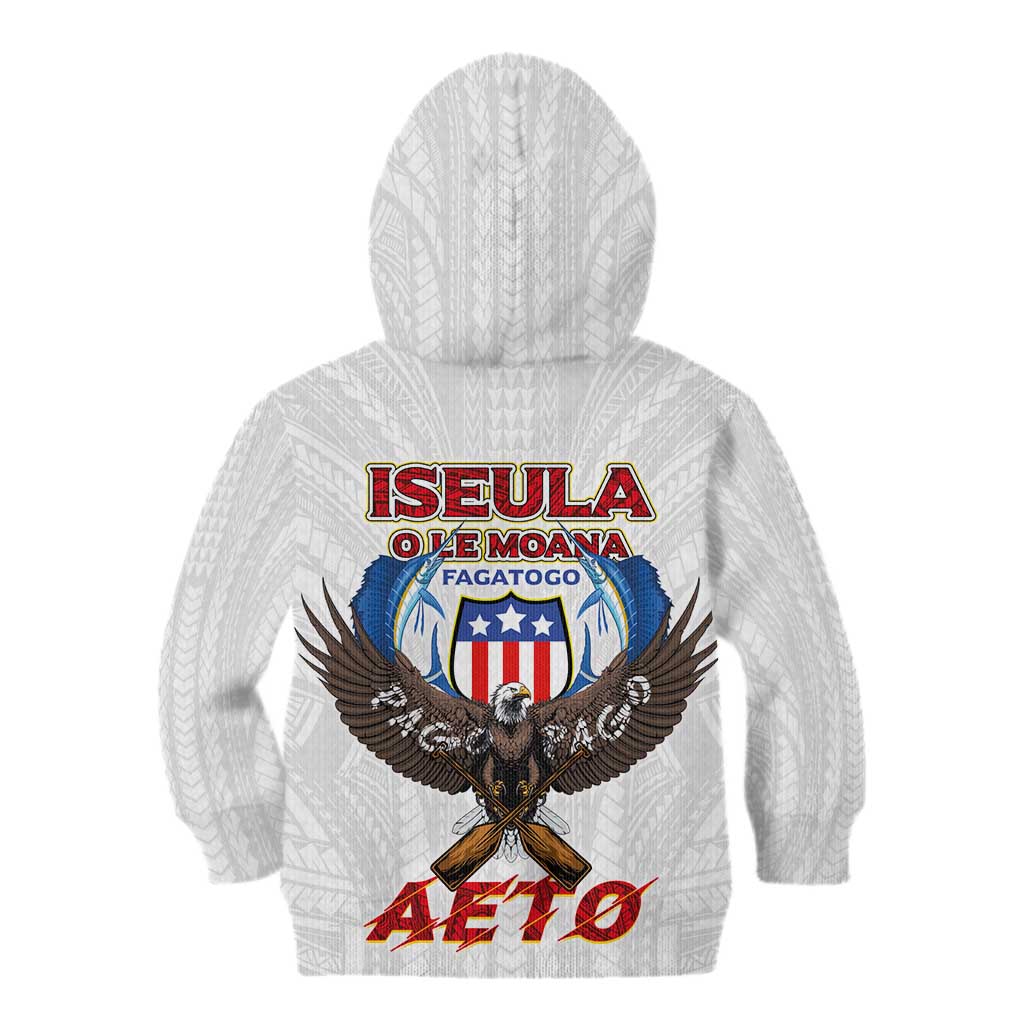 American Samoa Fautasi Kid Hoodie Pago Pago Aeto and Iseula o le Moana of Fagatogo White Color LT03 - Polynesian Pride