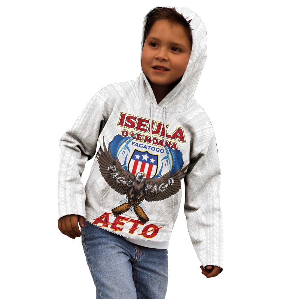 American Samoa Fautasi Kid Hoodie Pago Pago Aeto and Iseula o le Moana of Fagatogo White Color LT03 - Polynesian Pride