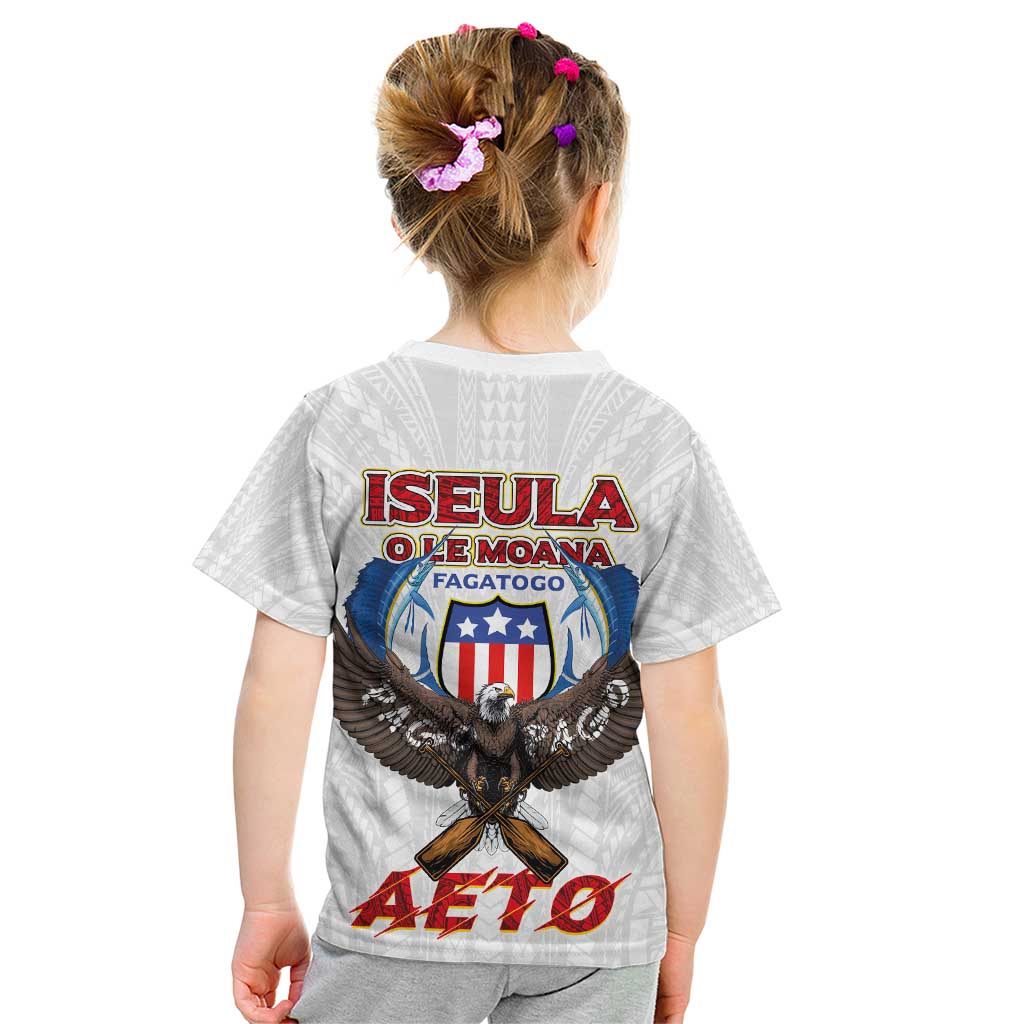 American Samoa Fautasi Kid T Shirt Pago Pago Aeto and Iseula o le Moana of Fagatogo White Color LT03 - Polynesian Pride