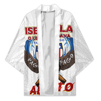 American Samoa Fautasi Kimono Pago Pago Aeto and Iseula o le Moana of Fagatogo White Color LT03 Unisex White - Polynesian Pride