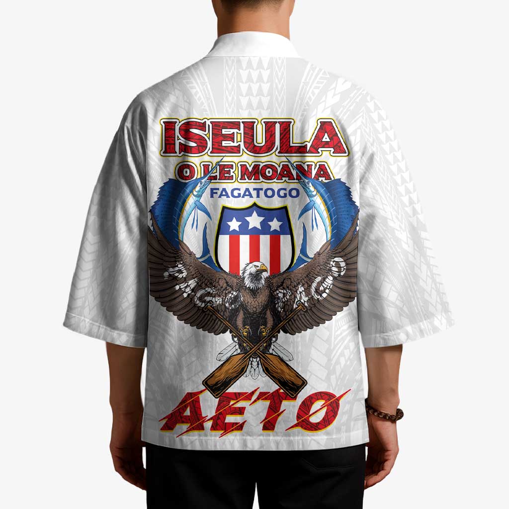 American Samoa Fautasi Kimono Pago Pago Aeto and Iseula o le Moana of Fagatogo White Color LT03 - Polynesian Pride