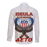 American Samoa Fautasi Long Sleeve Button Shirt Pago Pago Aeto and Iseula o le Moana of Fagatogo White Color LT03 - Polynesian Pride