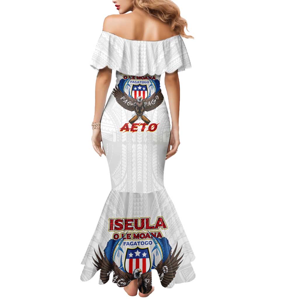 American Samoa Fautasi Mermaid Dress Pago Pago Aeto and Iseula o le Moana of Fagatogo White Color LT03 - Polynesian Pride
