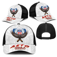 American Samoa Fautasi Mesh Trucker Cap Pago Pago Aeto and Iseula o le Moana of Fagatogo White Color LT03 - Polynesian Pride