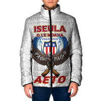 American Samoa Fautasi Padded Jacket Pago Pago Aeto and Iseula o le Moana of Fagatogo White Color LT03 Men White - Polynesian Pride