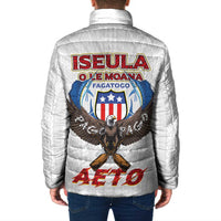 American Samoa Fautasi Padded Jacket Pago Pago Aeto and Iseula o le Moana of Fagatogo White Color LT03 - Polynesian Pride