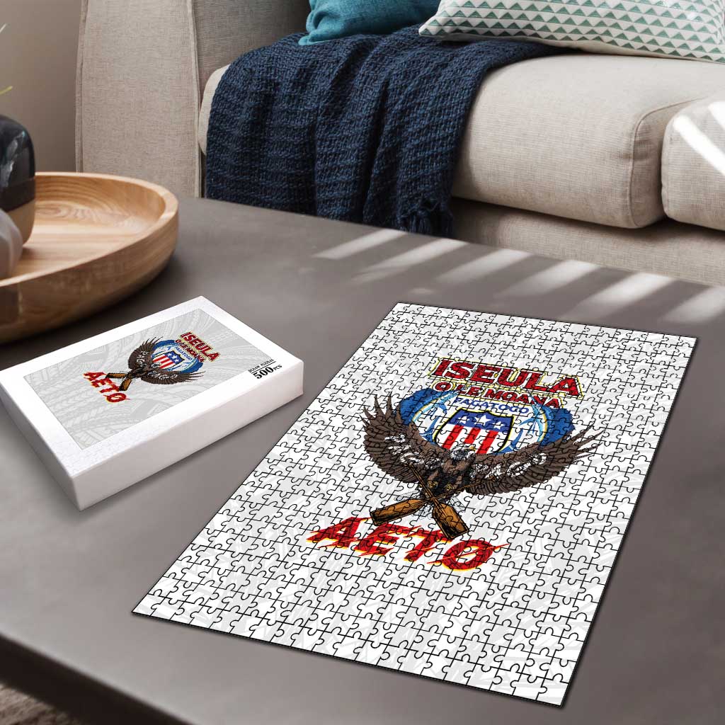 American Samoa Fautasi Puzzle Pago Pago Aeto and Iseula o le Moana of Fagatogo White Color LT03 - Polynesian Pride