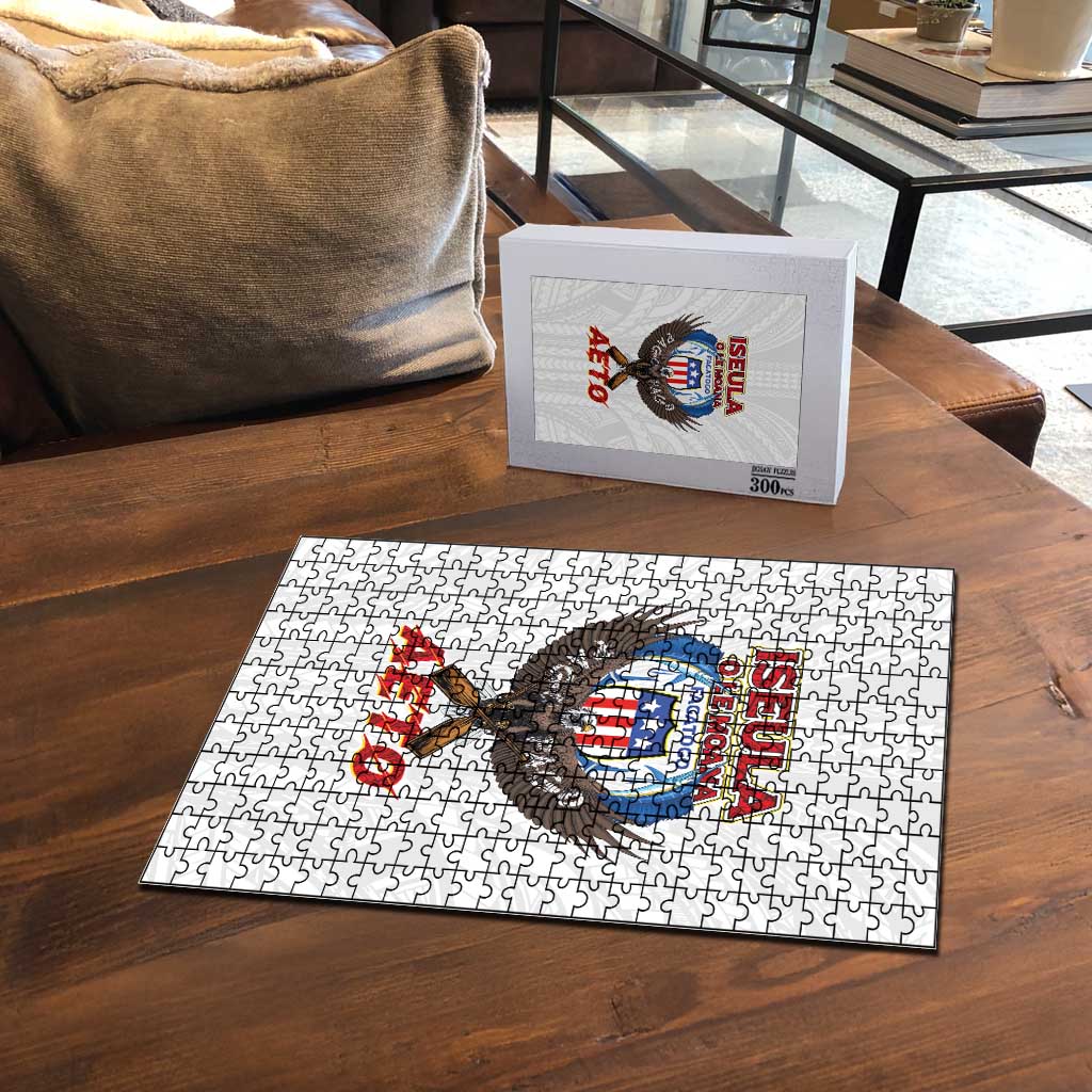 American Samoa Fautasi Puzzle Pago Pago Aeto and Iseula o le Moana of Fagatogo White Color LT03 - Polynesian Pride