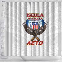 American Samoa Fautasi Shower Curtain Pago Pago Aeto and Iseula o le Moana of Fagatogo White Color LT03 - Polynesian Pride