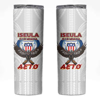 American Samoa Fautasi Skinny Tumbler Pago Pago Aeto and Iseula o le Moana of Fagatogo White Color LT03 White - Polynesian Pride