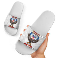 American Samoa Fautasi Slide Sandals Pago Pago Aeto and Iseula o le Moana of Fagatogo White Color LT03 - Polynesian Pride