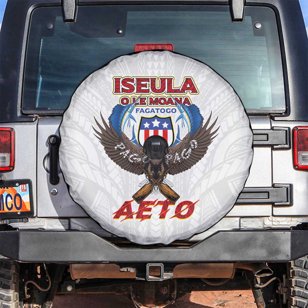 American Samoa Fautasi Spare Tire Cover Pago Pago Aeto and Iseula o le Moana of Fagatogo White Color LT03 White - Polynesian Pride